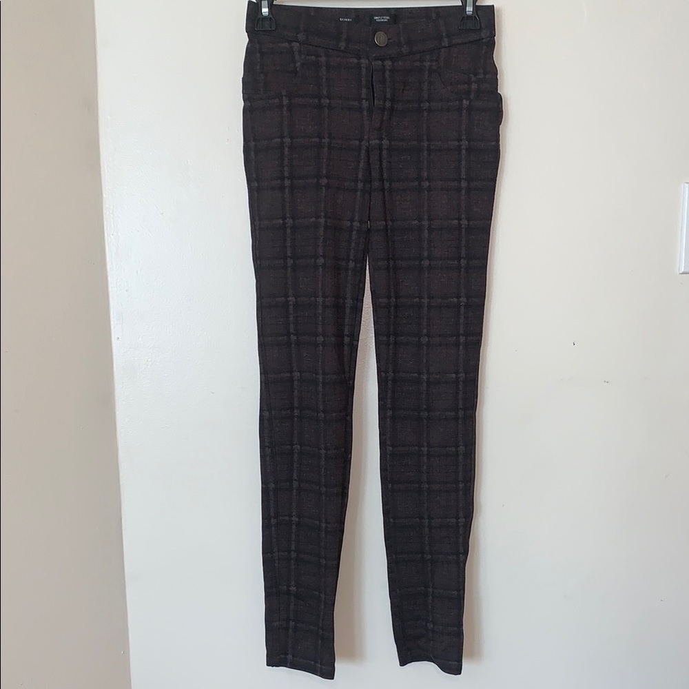 Simply Vera Vera Wang Plaid Skinny Pants in Black and Brown